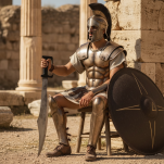 Miecz Grecki Miecz Hoplity Miecz Leonidasa inspirowany 300 Spartan 75 cm z pochwą i pasem ZS9407 - 12