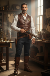 Pistolet Skałkowy w Stylu Steampunk  AG328.01 - 18