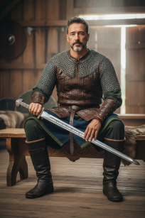 Miecz Króla Ragnara Lothbroka inspirowany WIKINGOWIE 100 cm z zawieszką BY-150B