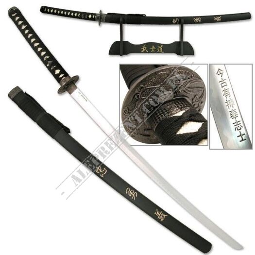 Katana Schwert echt Samurai Schwert aus Stahl mit Einer Scheide und Stand zur Dekoration für einen Sammler oder als Geschenk SW-319