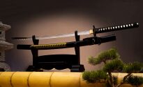 Katana Schwert Stark - Samurai Schwert aus Stahl - Hamon zum Training - Handgefertigt Katana Schwert Scharf Echt - Japanisches Sword Nur Fur Erwachsene - Katana Schwerter - Ninja Schwert (7KM5-410) - 2