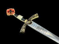 EKSKLUZYWNY NOŻYK DO LISTÓW MIECZ RYCERSKI ZAKONU TEMPLARIUSZY 27 CM PLUS STOJAK (31) - 13