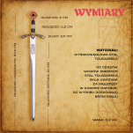 EKSKLUZYWNY NOŻYK DO LISTÓW MIECZ RYCERSKI ZAKONU TEMPLARIUSZY 27 CM PLUS STOJAK (31) - 3