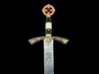 EKSKLUZYWNY NOŻYK DO LISTÓW MIECZ RYCERSKI ZAKONU TEMPLARIUSZY 27 CM PLUS STOJAK (31) - 12