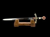 EKSKLUZYWNY NOŻYK DO LISTÓW MIECZ RYCERSKI ZAKONU TEMPLARIUSZY 27 CM PLUS STOJAK (31) - 16