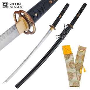 KUTY I HARTOWANY 8000 WARSTW MIECZ SAMURAJSKI KATANA DO TRENINGU STAL WARSTWOWANA DAMASCEŃSKA + STOJAK R1412