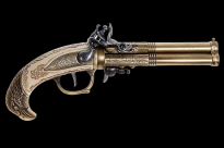 DEUTSCHES GEWEHR DREI BARREL Steinschloss mit EAGLE HEAD 1775 (K1119-L) - 4
