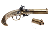 DEUTSCHES GEWEHR DREI BARREL Steinschloss mit EAGLE HEAD 1775 (K1119-L) - 6