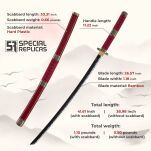 Roronoa Zoro Drewniany Miecz Katana 105cm Katany Japońskie Anime Cosplay miecz - Kitetsu/Shisui/Wado Ichimonji - 3 częściowy zestaw  PLUS TOJAK I PAS JT10000 - 7