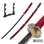 Roronoa Zoro Drewniany Miecz Katana 105cm Katany Japońskie Anime Cosplay miecz - Kitetsu/Shisui/Wado Ichimonji - 3 częściowy zestaw  PLUS TOJAK I PAS JT10000 - 10