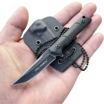 Nóż Taktyczny na Szyję Ostrze Stałe w Formie TANTO 12,7cm TF-FIX003BK - 10