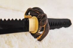 JAPANISCHE Samurai Ninja Schwert, 1095 High Carbon Steel geschichtet Damaskus schwarz, SAW R891