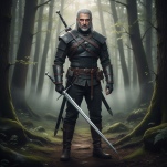 Duży miecz Geralta z pochwą i pasem 126 cm inspirowany Wiedźmin the Witcher dekoracyjny 9323 - 9