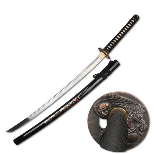 Katana Schwert scharf echt zum Training Metall Stahl 1045 Samurai 100% handgefertigt Nur für Erwachsene - 18 Jahre erforderlich 7KM7-410