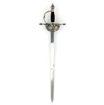 EKSKLUZYWNY NOŻYK DO LISTÓW WSPANIAŁY RENESANSOWY RAPIER 27 cm ZE STOJAKIEM (11) - 7