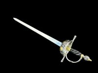EKSKLUZYWNY NOŻYK DO LISTÓW WSPANIAŁY RENESANSOWY RAPIER 27 cm ZE STOJAKIEM (11) - 9