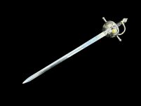 EKSKLUZYWNY NOŻYK DO LISTÓW WSPANIAŁY RENESANSOWY RAPIER 27 cm ZE STOJAKIEM (11) - 19