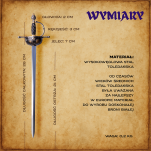 EKSKLUZYWNY NOŻYK DO LISTÓW WSPANIAŁY RENESANSOWY RAPIER 27 cm ZE STOJAKIEM (11) - 3