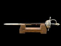 EKSKLUZYWNY NOŻYK DO LISTÓW WSPANIAŁY RENESANSOWY RAPIER 27 cm ZE STOJAKIEM (11) - 12