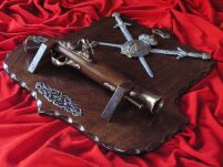 GUN Napoleonic auf Holz mit einem Mantel und zwei Schwertern (WTR-201) - 3