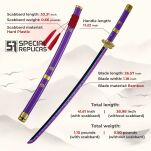 Miecz Katana Roronoa Zoro Purple Enma One Piece Drewniany JT10661PU-2 - 2