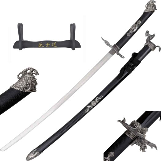 WSPANIAŁY MIECZ SAMURAJSKI - NIESAMOWITA KATANA + STOJAK JL-055B