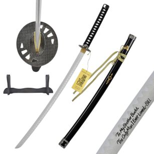 Drewniany Miecz Budds Katana Inspirowany Kill Bill z Pochwą i Stojakiem 103 cm JT10320D