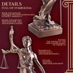 Okazała Temida z wagą i mieczem 31 cm rzeźba brąz symbol sprawiedliwości sygnowana 57 Special Replicas TEM-01 - 5