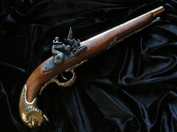 CZARNOPROCHOWY NIEMIECKI PISTOLET SKAŁKOWY Z XVIIIw. (1043/L)