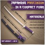 Oryginalna Japońska Katana Tokugawa Nożyk do Listów ze Stojakiem KT-22I - 4