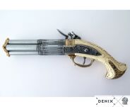 REVOLVIERUNG 4 BARREL FLINTLOCK PISTOL, FRANKREICH 18. C. 1310 - 2
