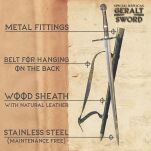 Wielki Miecz Geralta Inspirowany Wiedźmin The Witcher z Pochwą ZS637 DEKORACYJNY - 6