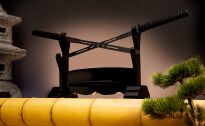 Katana Ninja Schwert scharf echt zum Training Metall Stahl 2 Schwerter in einem Magnetic Samurai Nur für Erwachsene 63 cm - 18 Jahre erforderlich HK-1249 - 10