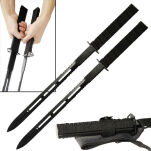 Katana Ninja Schwert scharf echt zum Training Metall Stahl 2 Schwerter in einem Magnetic Samurai Nur für Erwachsene 63 cm - 18 Jahre erforderlich HK-1249 - 7