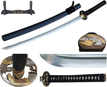 Profi Adler Katana Schwert scharf echt zum Training Metall Damast Stahl Kohlenstoffstahl 1060 Samurai 100% handgefertigt Nur für Erwachsene - 18 Jahre erfor DS020