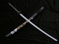 Katana Schwarzer Drache Schwert echt Metall Nicht Scharf Samurai Schwert aus Stahl mit Einer Scheide zur Dekoration für einen Sammler oder als Geschenk 4KM100-405BK - 2