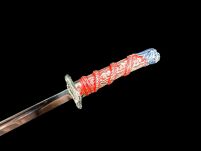 Ekskluzywny Nożyk do listów miniaturka historyczny miecz japońska katana 27 CM PLUS STOJAK (13) - 12