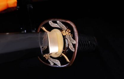 MIECZ SAMURAJSKI WAKIZASHI SHIHOZUMI, STAL WYSOKOWĘGLOWA 1095 i WARSTWOWANA I ŻELAZO, HARTOWANA GLINKĄ R797