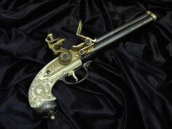 ITALIAN GUN DREI BARREL Steinschloss 1680r. (1016-L)