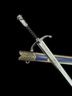 Mini Miecz John Snow z Pochwą 22 cm inspirowany Longclaw Game of The Thrones Nożyk Do listów plus Stojak i pudełko prezentowe KW1132