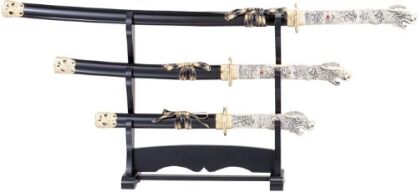Reich verziert mit Samurai-Schwertern SET MIT STAND (C-003/4)