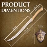 2 Krótkie Miecz Legolasa Inspirowany Lord of The Rings z Zawieszką 56 cm JT6036-A - 3