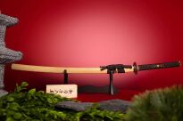 Katana Damast Plus-Wartungskit Plus Schwertständer und Truhe Schwert scharf echt zum Training Metall Damast Stahl 1045 Samurai 100% handgefertigt Nur für Erwachsene - 18 Jahre erforderlich DS076 - 6