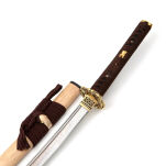 Katana Damast Plus-Wartungskit Plus Schwertständer und Truhe Schwert scharf echt zum Training Metall Damast Stahl 1045 Samurai 100% handgefertigt Nur für Erwachsene - 18 Jahre erforderlich DS076 - 14