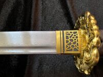 Katana Damast Plus-Wartungskit Plus Schwertständer und Truhe Schwert scharf echt zum Training Metall Damast Stahl 1045 Samurai 100% handgefertigt Nur für Erwachsene - 18 Jahre erforderlich DS076 - 11