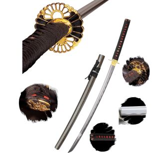 Einmalig Katana Schwert Scharf Echt Zum Training Metall Stahl 1045 Samurai 100% Handarbeit nur für Erwachsene - 18 Jahre erforderlich DS077
