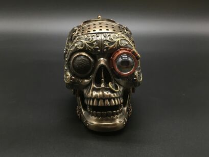 STEAMPUNK CZASZKA Z RUCHOMĄ SZCZĘKĄ VERONESE (WU77259V4)