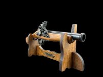 Włoski Pistolet Skałkowy z XVII w - Okładziny Drewniane  AG314.01 - 3