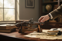 Włoski Pistolet Skałkowy z XVII w - Okładziny Drewniane  AG314.01 - 13