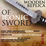 Drewniany Miecz Katana Lojalność, Odwaga i Moralność Inspirowany OSTATNI SAMURAJ z Pochwą i Stojakiem 103 cm JT10319 - 5